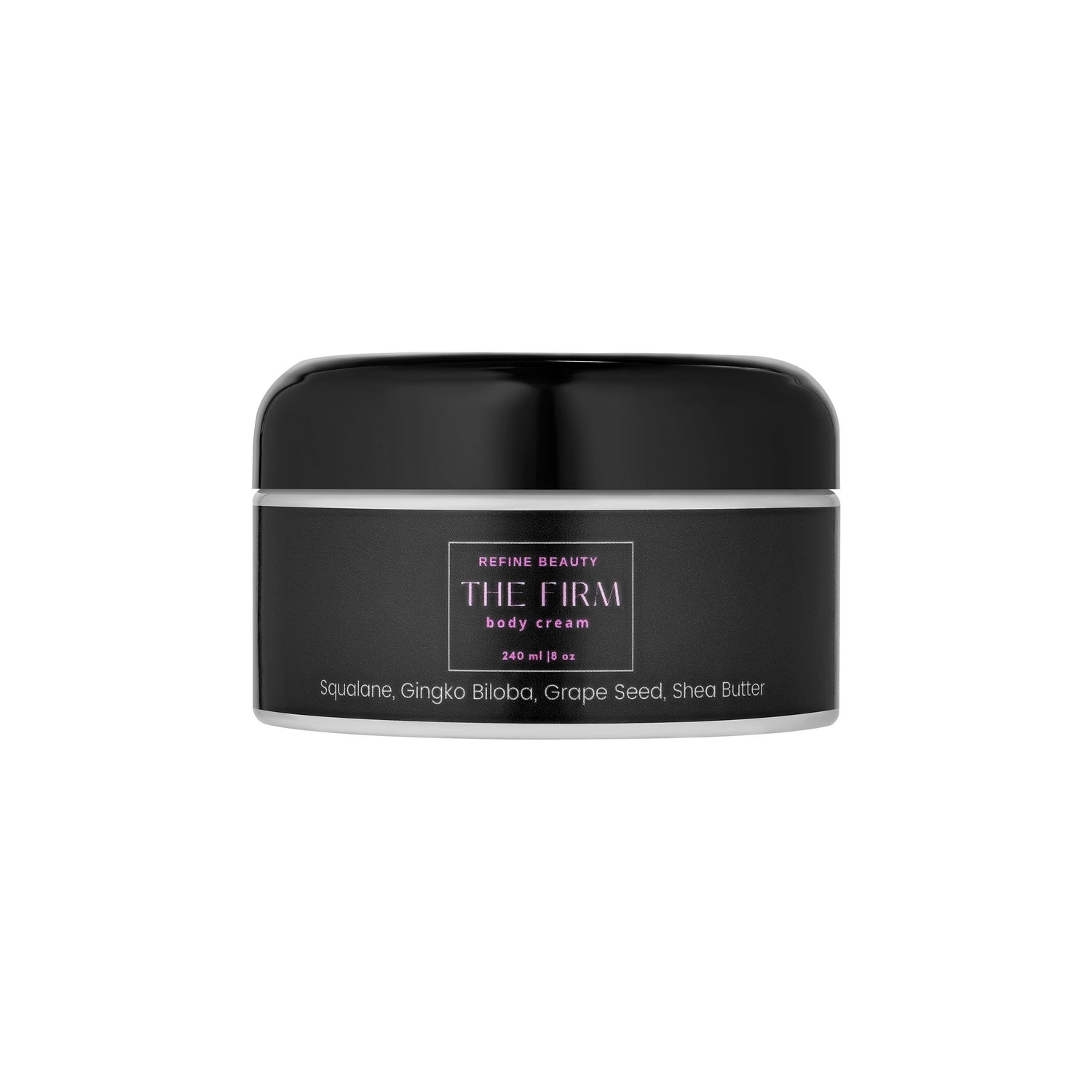 The FIRM Body cream for cellulite and sagging skin for a more toned appearance on white background.