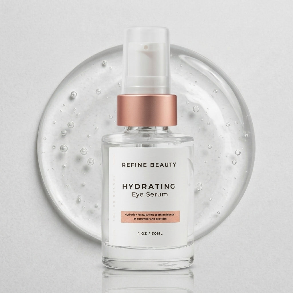 Refine Beauty Hydrating Eye Serum with color swatch #refinebeauty101
