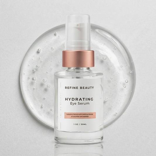 Refine Beauty Hydrating Eye Serum with color swatch #refinebeauty101