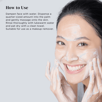 How to apply REFINE BEAUTY Botanical Cleanser with model applying cleanser on her face