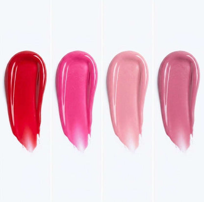 Refine Beauty blush Four swatches of different shades on a white background